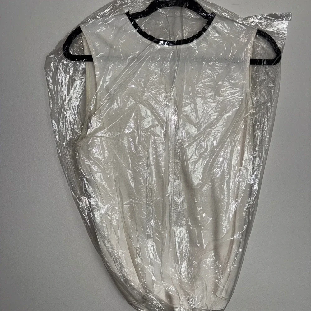J. Crew 365 White Black Trim Sleeveless Shell Top Women's Size‎ Medium